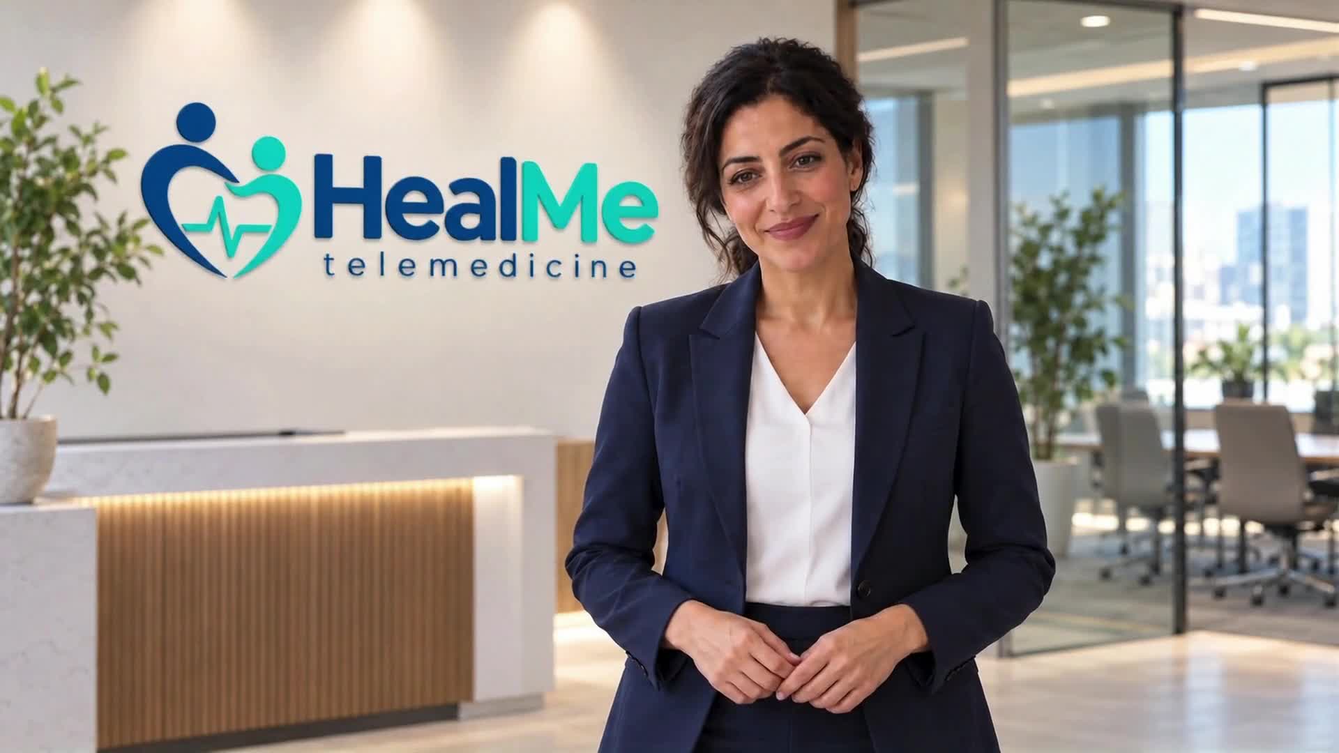 Miriem standing in the HealMe office